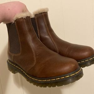 Brown Doc Martens Sherpa Lined boots